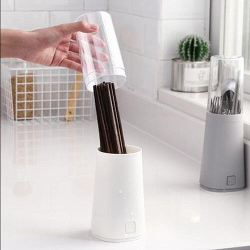 MagiDeal Plastic Utensils Caddy Flatware Draining Holder for Spoons Forks Chopsticks Silverware Cabinet Organizer