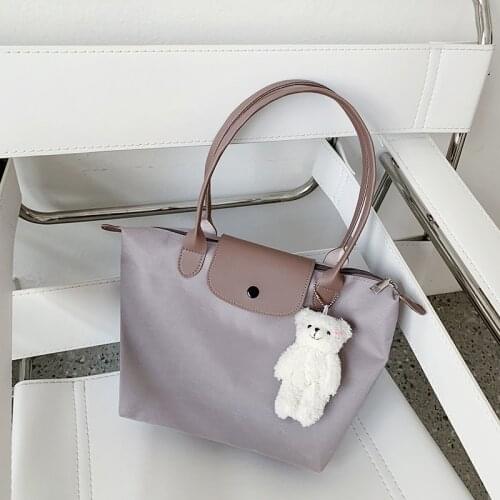 Korean Style Casual Tote Bag Women Foldable Shopper Bag Pure Color WomenS Bag Handbag Shoulder Bag For Women 2021 Bolsa Mujer