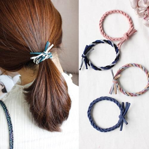 Fashion Girls Colourful Elastic Hair Bands Rubber Bands Scrunchies Headband Ponytail Holder Tie Gum Kids Hair Accessories Gift