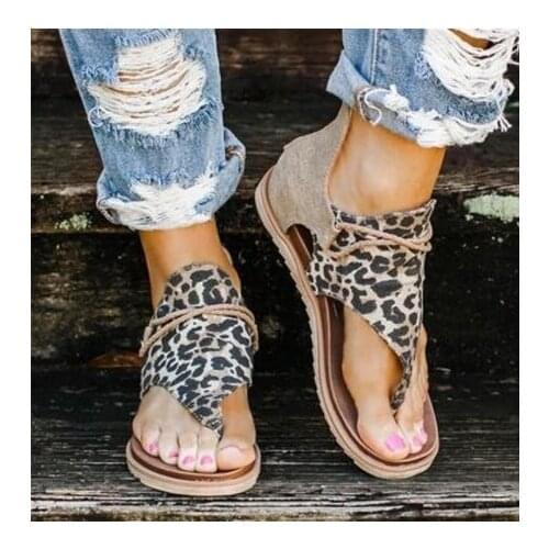 New Fashion Women Sandals Summer Large Size New Leopard Print Women Sandals Snake Print Sandals