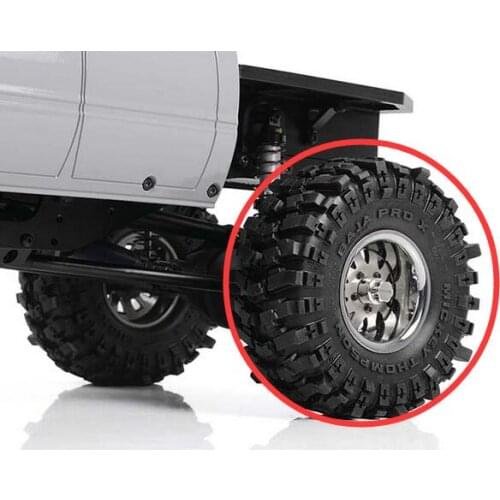 1/10 2pcs tires RC Crawler Truck Mickey Thompson 120mm Pro X 4.75 for 1.9" 5 Lug Steel Wheels w/Beauty Ring (Silver) (Z-W0327)