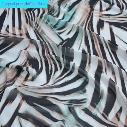 Wide 148cm Sexy Chiffon Fabric Polyester Leopard Tiger Pattern Print Chiffon Fabric Sewing Material DIY Summer Women Dress