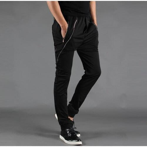 Spring summer thin personality fashion pants mens feet trousers pantalones hombre cargo harem pants for men pantalon homme black