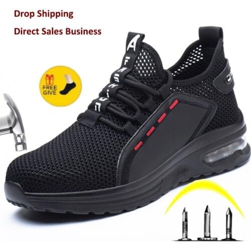 XPUHGM Brand Hollow Breathable Men Work Safety shoes Anti-smashing Steel Toe Cap Working Boots Construction Indestructible Shoes