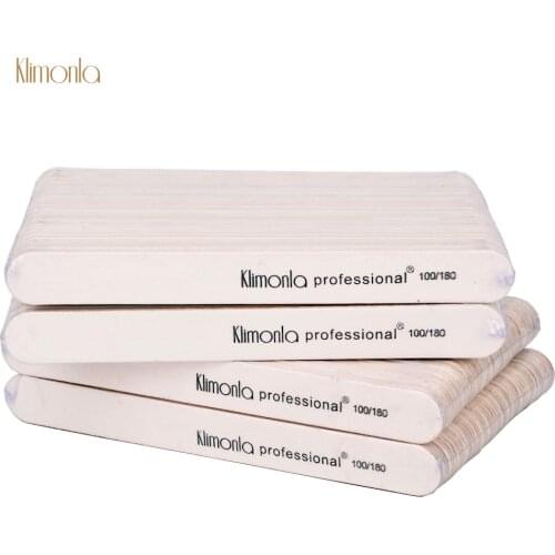 100 Piece Sanding Wooden Straight Nail File Buffer 100/180 UV Gel Nail Polish Limas Nail Art Manicure White Nail Buffers File