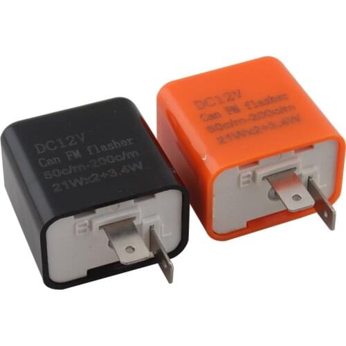 2 Pin LED Turn Signal Indicator Flashing Adapter Motorcycle Accessories Adjustable Frequency LED Flasher Relay For Universal