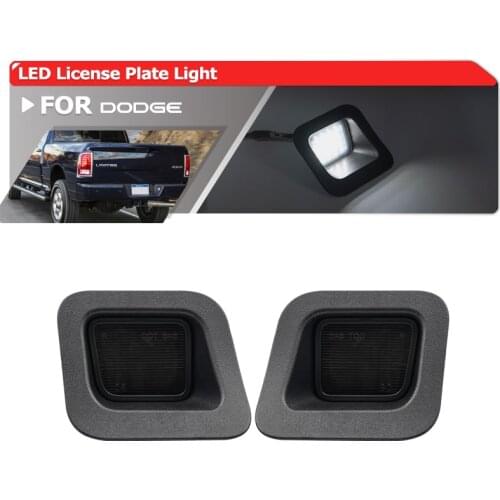 2PCs Smoked Rear Led License Plate Lights For Dodge Ram 1500 2500 3500 2003-2018 SMD White Canbus Auto Lamps