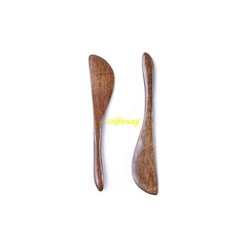 200pcs/lot Fast shipping 15*2.5cm Wooden Cheese Knives Nanmu Breakfast Jam Knives Flatware Mask knife