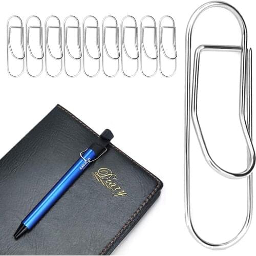 TUTU 10 Pack Pen Holder Clip for Notebook Metal Pencil Clips Holder Set Holder Big Paper Clips , Fits Almost Any Pen Size H0491