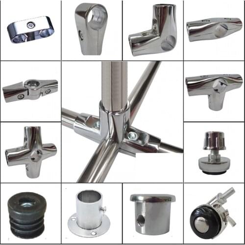 4pcs Aluminum 1" 25mm Round Pipe Fittings Tube Clamp Joint Connector elbow Tee Clothes Shelf Joint Displaying rack