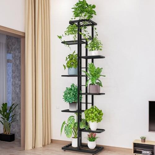 8 Tier Metal Plant Stand 9 Flower Pot Holder Shelves Planter Rack Storage Organizer Display for Indoor Outdoor Balcony Garden