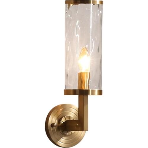 American Copper Water Wavy Glass Wall Lamps Living Room Bedroom Headlamp Modern Luxury Background Wall Lights E14 Fixtures