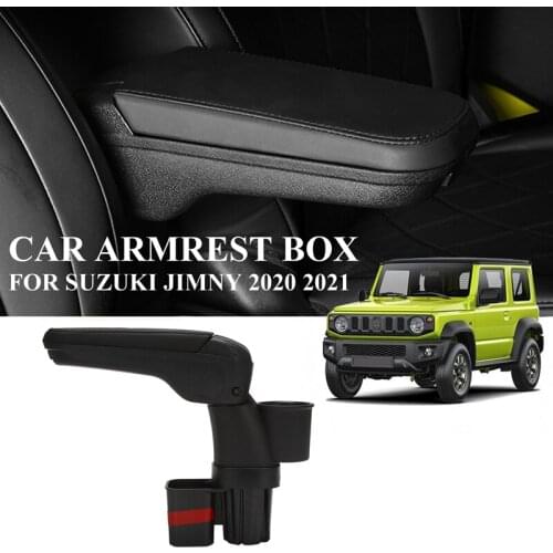 Car Storage Box, PU Leather Central Armrest Box for Suzuki Jimny JB64W JB74W 2020 2021 Interior Accessories
