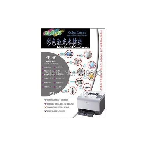 Free shipping,white color A4 size water paper,laser water decal paper