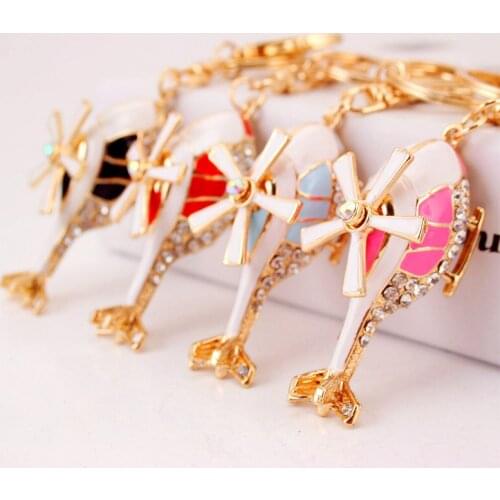Plane Key Chain Aircraft Key Chains Rings Holder Flower Star Crystal Rhinestone Purse Bag Buckle Pendant Keyrings K2123