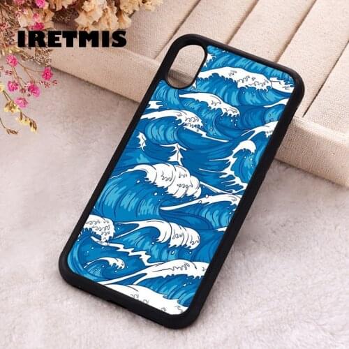Iretmis 5 5S SE 2020 Phone Cover Case for iPhone 6 6S 7 8 Plus X Xs XR 11 12 Mini Pro Max Rubber Silicone Ocean Wave