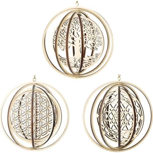 Wall Art Pattern Meditation Decorative Wood Chips, Sacred Flower Of Life Wooden Geometric Ornaments Home Decoration