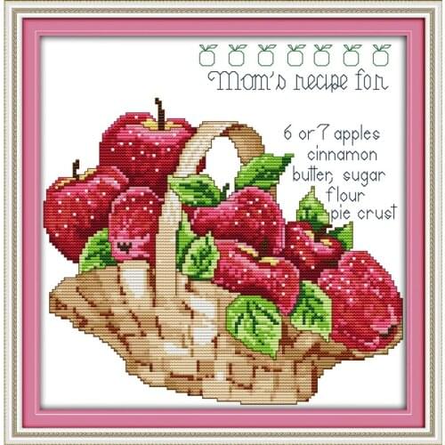 Everlasting Love Apple Basket Chinese Cross Stitch Kits Ecological Cotton Fabric 11 CT 14 CT DIY Christmas Decorations For Home