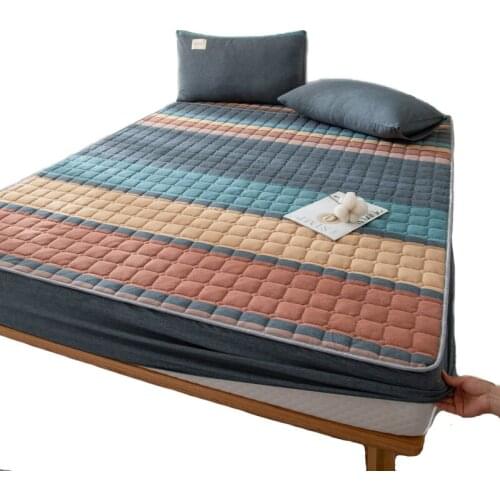 Cotton Bed Sheet One-Piece Thick Quilted Cotton All-inclusive Mattress Cover Cover Non-Slip Dustproof Fixed Protective Cover