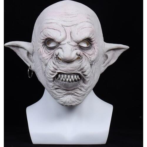 Horror Demon Latex Mask Halloween Goblin Masks Realistic Monster Helmet Face Cover Fancy Dress Party Cosplay Costume Headgear