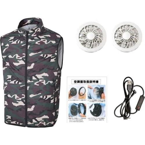 Summer Men Tanks Top USB Fan Cooling Vest 3 Speeds Quick Drying USB Cooling Air Conditioning Vest Coat Casual Men Clothing