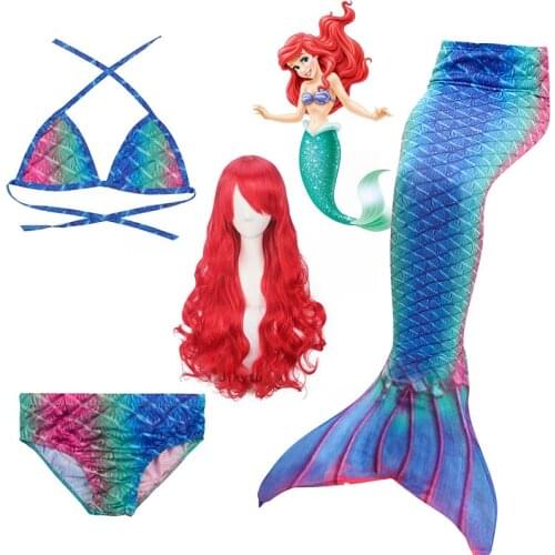 Hot Children Mermaid Tails With Monofin Costume Girls Kids Swimsuit Ariel Swimmable Mermaid Tail for Swimming zeemeerminstaart