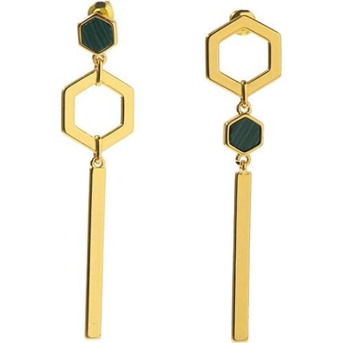 Hot selling copper jewelry with tassel honeycomb shell studs for women