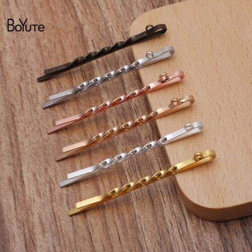 BoYuTe (50 Pieces/Lot) 2*55MM Metal Iron Hairpin with Loop Diy Handmade Hair Accessories Wholesale