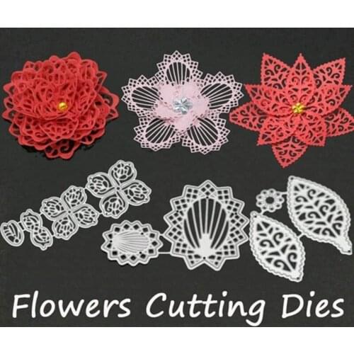 Flowers Metal Cutting Dies Petal Sticthed for DIY Scrapbooking Paper Cards Making Album Cut Die Book Photo Stencil Christmas