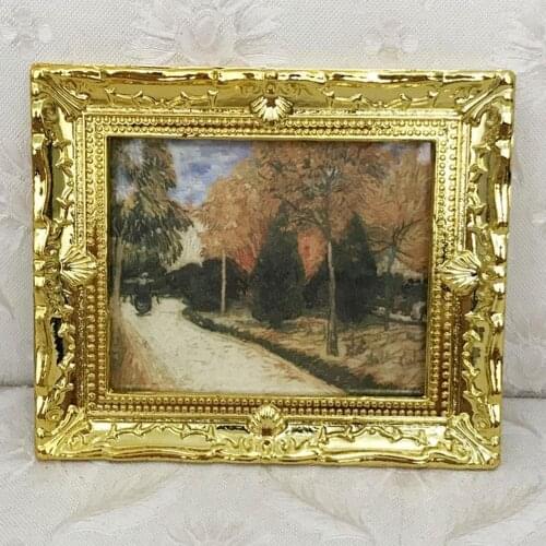 DIY Dollhouse Mini Oil Painting Dollshouse Miniature Scenery Miniature WWP5029 Furniture Miniatura Poppenhuis 1:12 1:12 Q4S1