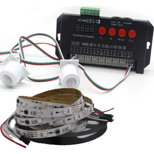 12v WS2811 RGB Addressable LED Strip Induction Article Water Effect White and Warm White Humanb Body Induction with Suit Stairs