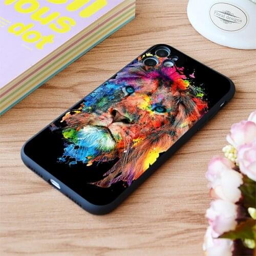 For iPhone Lion Print Soft Matt Apple iPhone Case 6 7 8 11 12 Plus Pro X XR XS MAX SE