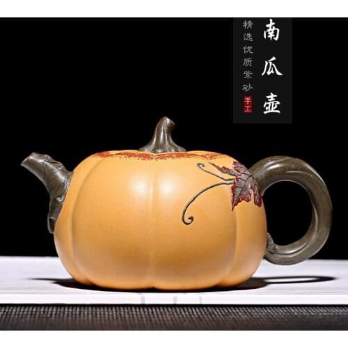 Undressed ore mud pure hand-made Shao Meihua pumpkin pot of tea gift box a drop shipping quality goods teapot