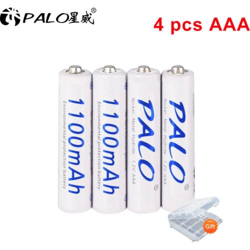 Free shipping and Gift battery box,4 pcs 1100mAh 1.2v AAA rechargeable battery for camera MP3 mp4 microphoneplacement battery