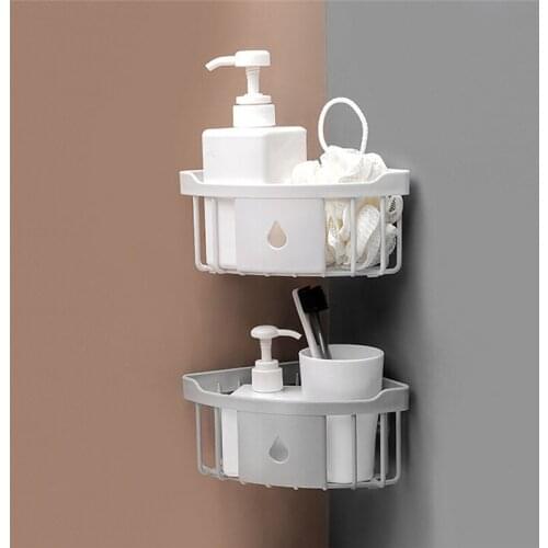 Plastic bathroom storage Corner Storage Rack bathroom wall organizer Shower Shelf household items suction shelf soap holder