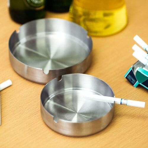 Thick stainless steel smoke dish hotel restaurant Internet cafes round ashtray creative anti-fall ashtray