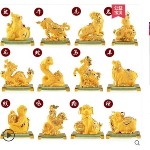 17*9*16CM crafts zodiac animal is decorated rat ox tiger rabbit snake Horses sheep monkey chicken Dog pig artefacts
