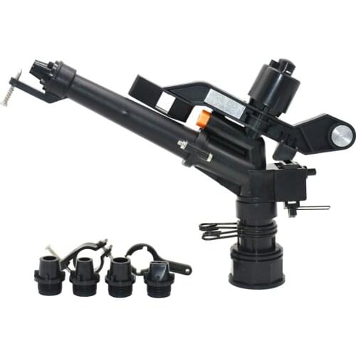 Garden Irrigation 1.5 Inch Female Thread Long Spray Distance Sprinkler With 4pcs Nozzles Head Big Covering Range Watering Gun