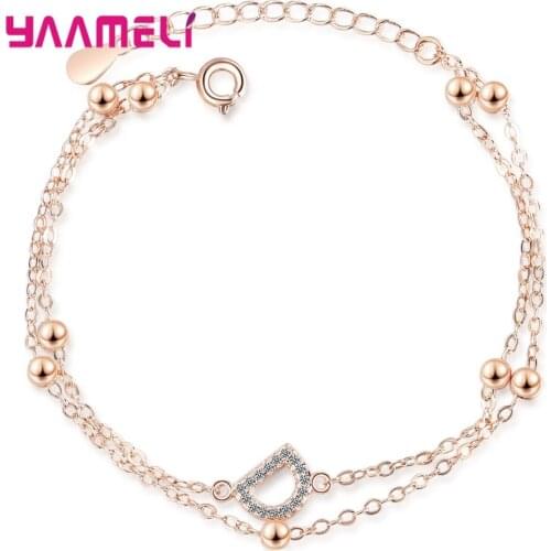 Adjustable Rhinestone 925 Sterling Silver Letter D Chain Bracelets For Women Casual Korean Trend Charm Bracelet Jewelry