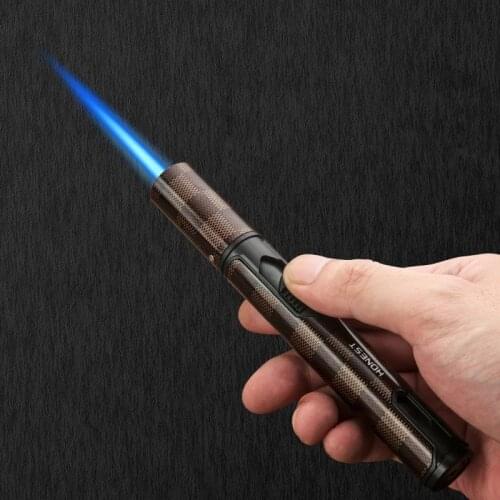 HONEST Windproof Pen Spray Gun Jet Butane Candle Lighter Metal Gas Kitchen Welding Torch Turbo Cigar Pipe Lighter Gadgets Men