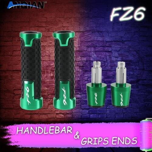 LOGO whit "FZ6" For YAMAHA FZ6 N R S FAZER Motorcycle CNC Handlebar Grips and Handlebar Grips ends Accessories