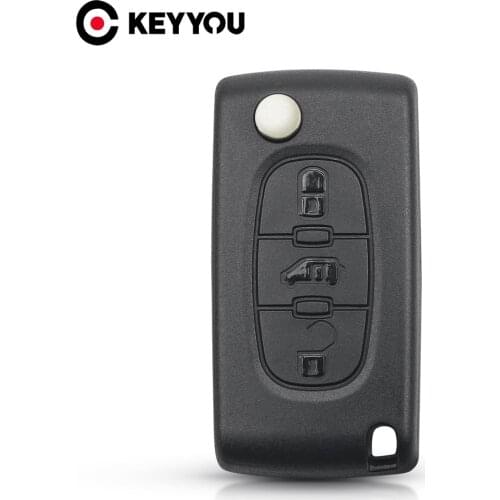KEYYOU CE0523/CE0536 Replacement For Fiat Scudo HU83/VA2 Blade Flip Folding Remote Key Case Shell Fob 3 Buttons
