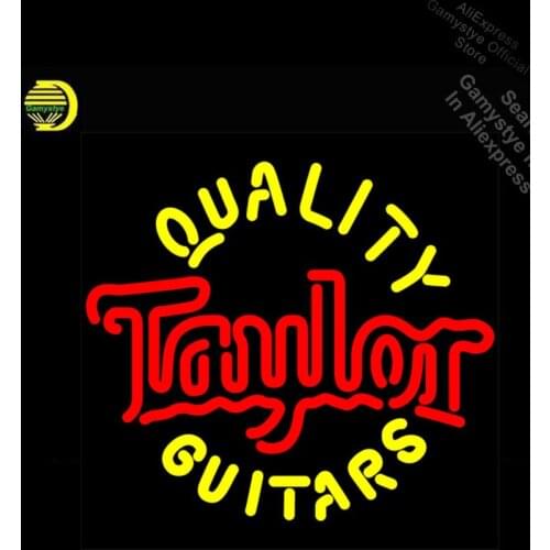 Taylo Quality Guitars Neon Sign neon Light Sign galss tubes Commercial Room Neon Garage Lights Vintage Garage Lighting Bar Signs