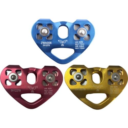 Heart-Shape Climbing Double Pulley High Quality Steel Cable Rope 12/13mm Climbing Device High Speed Zipline Trolley Fabulous