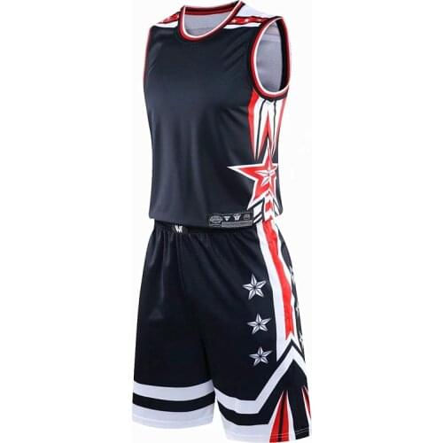 High Quality men kids basketball jersey set college team basketball training suit breathable basketball jersey set uniform print
