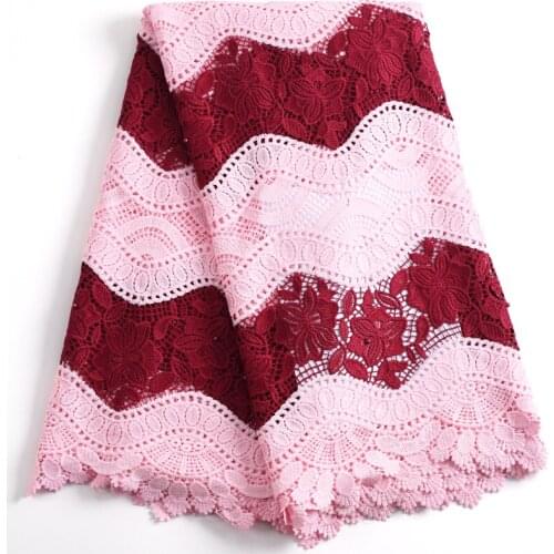 Zhenguiru High Quality Mesh Guipure Cord Fabric Bright Beads African Fabric Flower Nigeria Fabric For Women Wedding Party A2239