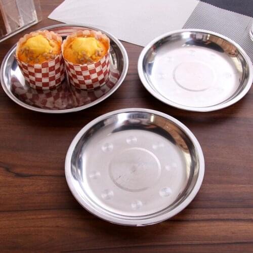 5pcs/set Stainless Steel Plate High Quality Feeding Dish Anti-drop Tableware