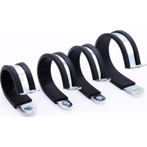 5pcs Galvanized Pipe saddle Clamp 6-18mm R fixed strip type rubber band suspension steel Hose car cable clamp Plumbing Hardware