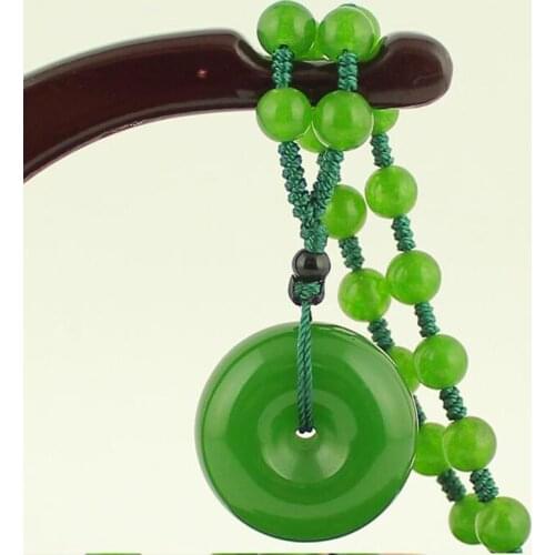 Green Jade Pcace-buckle Jade Pendant Jewelry Lucky Exorcise evil spirits Safety Auspicious Amulet Jade Pendant Fine Jewelry