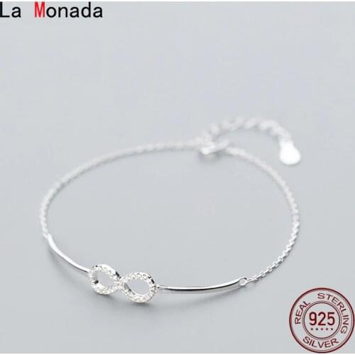 La Monada Bracelets For Women Silver 925 Sterling Eight Fine Silver 925 Jewelry For Womens Bracelets Chain Female